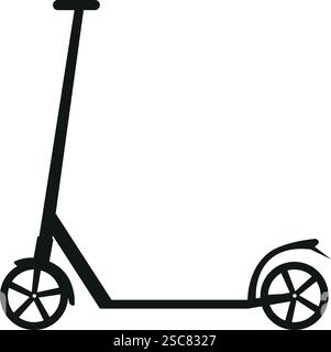 Schwarzes Kick Roller Symbol Vektorgrafik Design. Stock Vektor