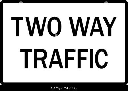 Hinweisschild für den Verkehr. Schwarz auf weißem Hintergrund. Straßenschilder und -Symbole. Stock Vektor