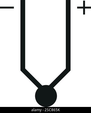 Thermoelement-Schild. Es kann zur Temperaturmessung verwendet werden. Elektronische Schilder und Symbole. Stock Vektor