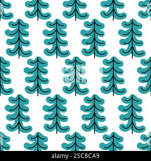 Leuchtendes blaublaues Baummuster auf weißem Hintergrund zeigt moderne Design-Ästhetik Stock Vektor