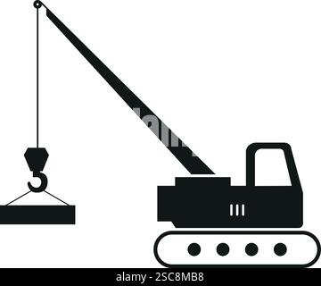 Schild zum Anheben des Krans. Sicherheitsschilder und -Symbole für den Bau. Stock Vektor
