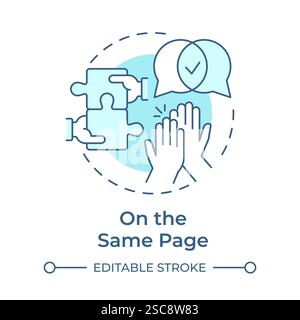 Auf der gleichen Seite weiches blaues Konzeptsymbol Stock Vektor