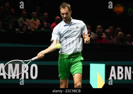 Rotterdam, Niederlande. Februar 2025. Daniil Medwedev während der ABN AMRO Open 2025, ATP 500 Tennis 16 eme Finale am 5. FEBRUAR 2025 in Rotterdam, Niederlande - Foto Laurent Lairys/ABACAPRESS. COM Credit: Abaca Press/Alamy Live News Stockfoto