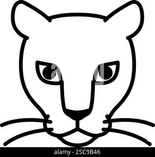 Einfache Linienzeichnung eines Löwen nach vorne, männlich und weiblich, Vektorillustration Stock Vektor