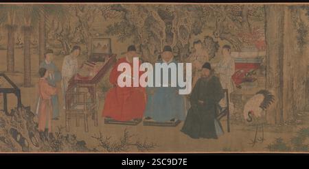 Elegantes Treffen im Aprikosengarten, Gemälde von Xie Huan Stockfoto