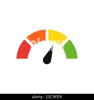 Tachometer-Symbol. Geschwindigkeitsanzeige, Internet-Autogeschwindigkeit. Leistungskonzept. Tachometersatz. Schild für schnelle Geschwindigkeit. Vektorabbildung. Stock Vektor