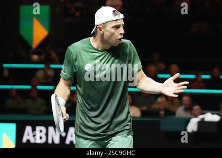 Rotterdam, Pays Bas. Februar 2025. Tallon Griekspoor aus den Niederlanden im Kampf gegen Matteo Berrettini aus Italien während der ABN AMRO Open 2025, ATP 500 Tennis-Veranstaltung am 5. Februar 2025 in Rotterdam, Niederlande - Foto Laurent Lairys/DPPI Credit: DPPI Media/Alamy Live News Stockfoto