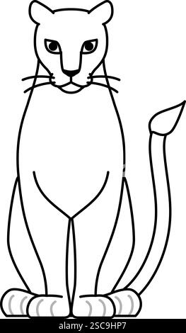 Einfache Linienzeichnung eines Löwen nach vorne, männlich und weiblich, Vektorillustration Stock Vektor