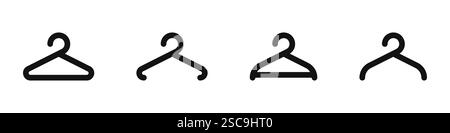 Symbole für Kleiderbügel. Garderobensymbole. Vektorabbildung. Stock Vektor