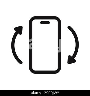 Drehen Sie die Mobiltelefonsymbole. Symbol für die Gerätedrehung. Vektorabbildung. Stock Vektor