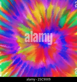 Farbenfroher psychedelischer Krawattenfarbstoff Hintergrund mit Strudel-Muster-Design Stock Vektor