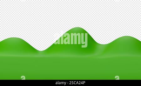 3D grüne Hügel und Gras. Minimales Design für Sommerlandschaften. Realistische Vektordarstellung. Stock Vektor