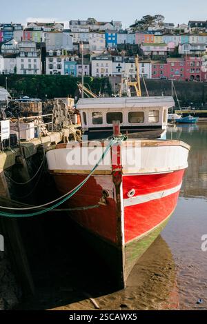 Fischerboote im Hafen von Brixham, Devon UK Stockfoto