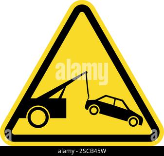 Warnschild für Abschleppzone. Verkehrszeichen und -Symbole. Stock Vektor