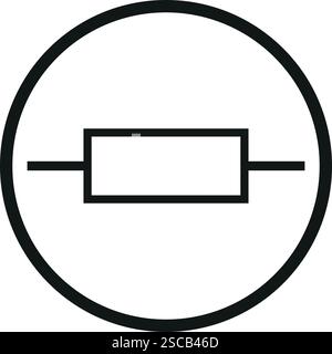 Symbol für Widerstand im elektronischen Stromkreis. Elektrische Schilder und Symbole. Stock Vektor