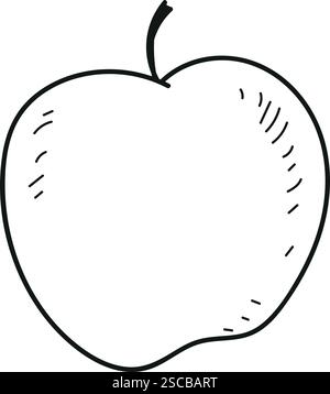 Apfelfrucht Linie Symbol Vektor. Obstschilder und -Symbole. Stock Vektor