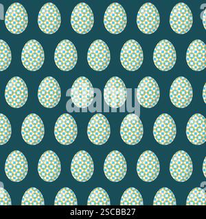 Nahtlos wiederholtes Muster farbiger Ostereier. Stock Vektor