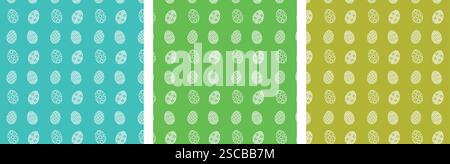 Sammlung nahtlos wiederholter Ostermuster mit Eiern. Stock Vektor