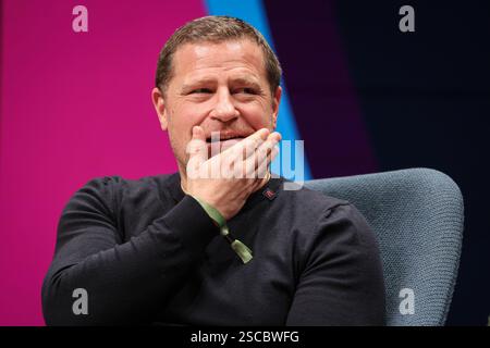 Hamburg, Deutschland. Februar 2025. Max Eberl, Sportdirektor von Bayern München, während einer Podiumsdiskussion auf der SPOBIS-Branchenkonferenz im CCH (Congress Center Hamburg). Quelle: Christian Charisius/dpa/Alamy Live News Stockfoto