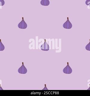 Abb. nahtloses Muster. Feigen Obst. Organische Vitamine und gesunde Ernährung. Flaches Design. Vektor Stock Vektor
