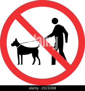 Schild „keine Haustiere erlaubt“. Verbotene Zeichen und Symbole. Stock Vektor