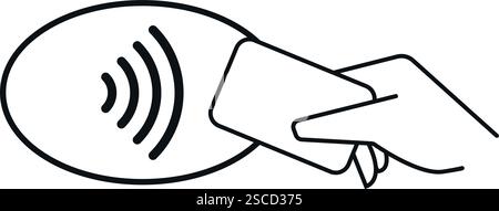 Tippen Sie auf das Symbol „Bezahlen“. Kontaktlose Zahlung NFC. Geschäftszeichen und -Symbole. Stock Vektor