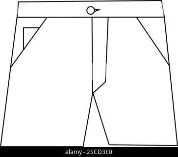 Symbol für kurze Hosen. Bekleidungsschilder und -Symbole. Stock Vektor
