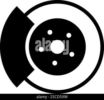 Schild für einfachen Bremsmechanismus. Fahrzeugschilder und -Symbole. Stock Vektor