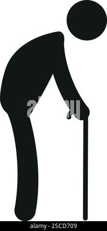 Symbol für ältere Person. Menschliche Zeichen und Symbole. Stock Vektor