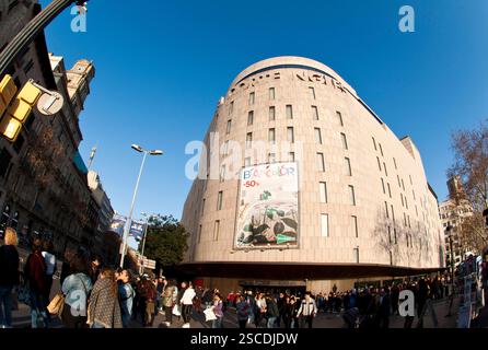 Grandes Almacenes El Corte Inglés, Logotype, Plaza Cataluña, Barcelona, Ciutat Vella, Spanien Stockfoto