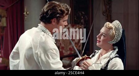 DIANE 1956 MGM-Film mit Lana Turner als Diane de Poitiers und Roger Moore als Prinz Henry, später König Heinrich II. Stockfoto