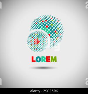 Logo Ball. Handgezeichnet. Nicht AI, Vektorillustration Stock Vektor