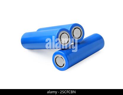 Drei AA-Zellen, isoliert auf weiß Stockfoto