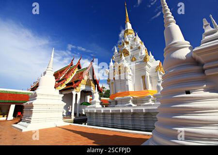 Wat Phra Borommathat Chaiya Worawihan, ein alter Tempel im Bezirk Chaiya, Provinz Surat Thani, südlich von Thailand Stockfoto