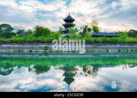 Chongli Pavillon, Wangjiang Tower Park, Chengdu, Sichuan, China Stockfoto
