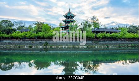 Chongli Pavillon, Wangjiang Tower Park, Chengdu, Sichuan, China Stockfoto