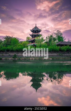 Chongli Pavillon, Wangjiang Tower Park, Chengdu, Sichuan, China Stockfoto