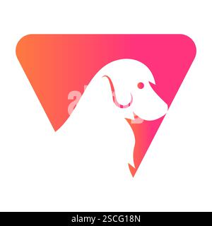 Initial Letter V Dog Logo Design Konzept für Haustier oder Paw Symbol Stock Vektor