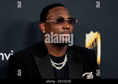 New Orleans, Usa. Februar 2025. Der ehemalige NFL-Spieler LeSean McCoy trifft am Donnerstag, den 6. Februar 2025, auf dem roten Teppich der NFL Honors zum Super Bowl LIX in New Orleans, Louisiana, ein. Die Philadelphia Eagles spielen die Kansas City Chiefs im Super Bowl LIX im Caesars Superdome am Sonntag, den 9. Februar 2025. Foto: Bonnie Cash/UPI Credit: UPI/Alamy Live News Stockfoto
