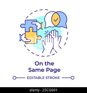 Symbol für mehrfarbiges Konzept auf derselben Seite Stock Vektor