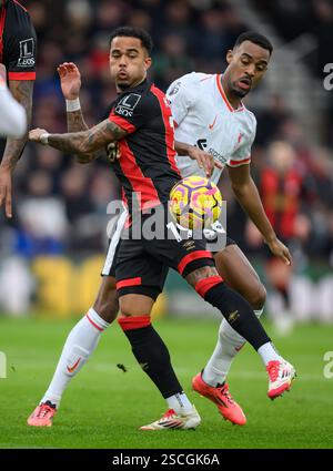 Bournemouth, Großbritannien. Februar 2025. AFC Bournemouth gegen Liverpool - Premier League - Vitality Stadium. Justin Kluivert, AFC Bournemouth. Bildnachweis: Mark Pain / Alamy Live News Stockfoto