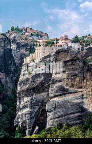 Griechenland, Heilige Meteora-Klöster, Heiliges Kloster von Varlaam Stockfoto