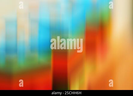 Abstraktes Foto mit einem glatten Übergang verschwommener Linien, die ein Spektrum lebendiger und warmer Farben umfassen Stockfoto