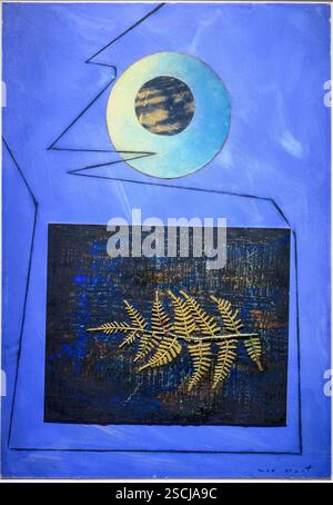 MAX ERNST, (1891-1976) Titel: Le Survivent, the Survivor, Oil, Gouache und Charcol auf Leinwand, 1968 Stockfoto