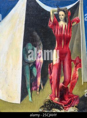 MAX ERNST, (1891–1976) Titel: Lot's Daughters, Oil on Canvas, 1943 Stockfoto