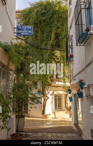 Altstadt historisches Stadtzentrum der spanischen Costa del Sol Touristenziel und Urlaubsattraktion Marbella an der Mittelmeerküste Stockfoto