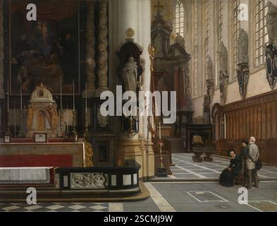 Innenraum der Kirche St. Paul in Antwerpen, um 1840-1890. Stockfoto