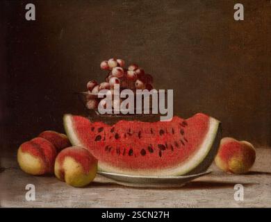 Stillleben mit Wassermelone, Datum unbekannt, um 1850-1910. Stockfoto