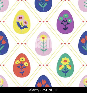 Nahtloses Muster mit Ostereiern Stock Vektor