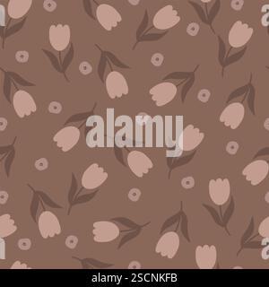 Ein nahtloses Muster mit Tulpen Stock Vektor